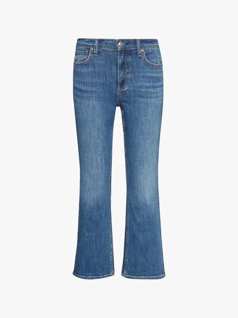 Peyton Mr Ankle bootcut-leg mid-rise denim-blend jeans