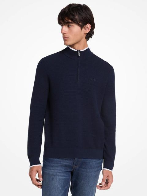 MICHAEL KORS Cotton Quarter-Zip Sweater