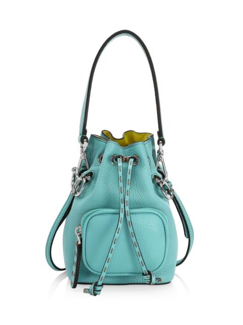 FENDI Women's Mini Mon Tresor Leather Bucket Bag - Lagoon