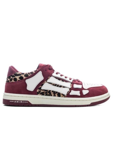 AMIRI Skel Top Low Sneaker Burgundy And Leopard