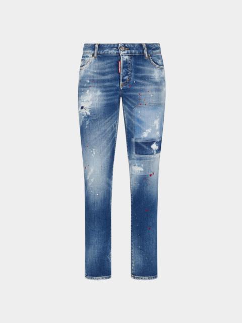 デニム・ジーパン Dsquared2 Baby Carpenter Light Scarface Jeans In Blue Denim Dsquared2 Baby Carpenter Light Scarface In Blue Denim | THE LIST