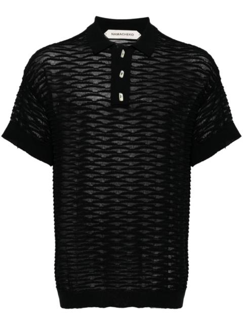 NAMACHEKO textured finish sheer polo shirt