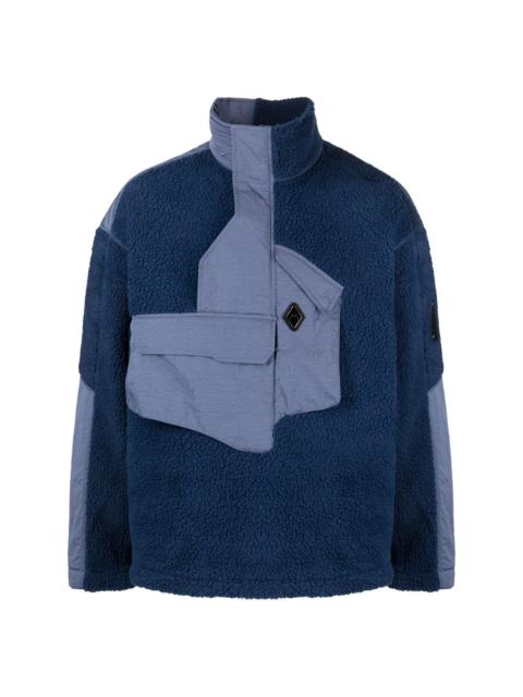 Bonded Axis panelled fleece jacket