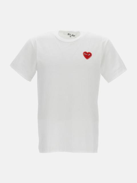 Comme des Garçons PLAY T-shirt with Heart Logo in Rhinestones