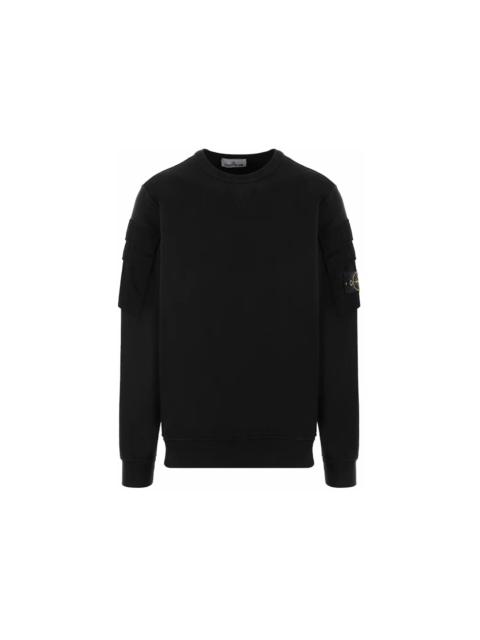 Stone Island Stone Island Garment Dyed Pocket Crewneck Black