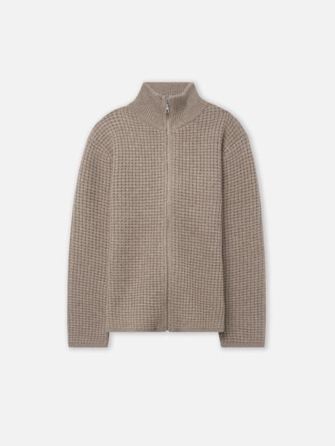John Elliott WOOL WAFFLE KNIT FULL-ZIP