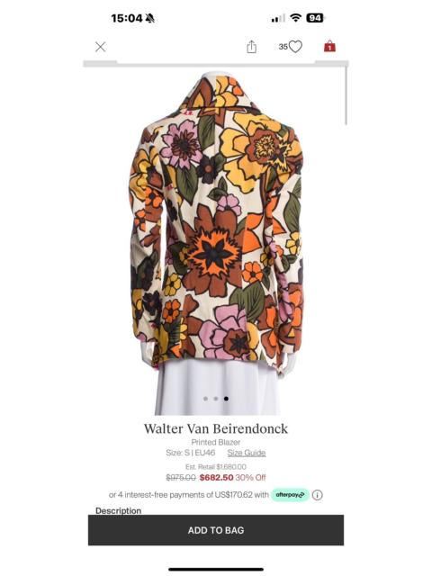 Walter Van Beirendonck Walter Van Beirendonck Printed Blazer
