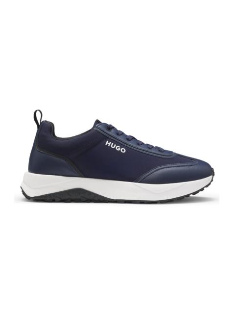 HUGO MIXED-MATERIAL SNEAKERS WITH LOGO DETAIL