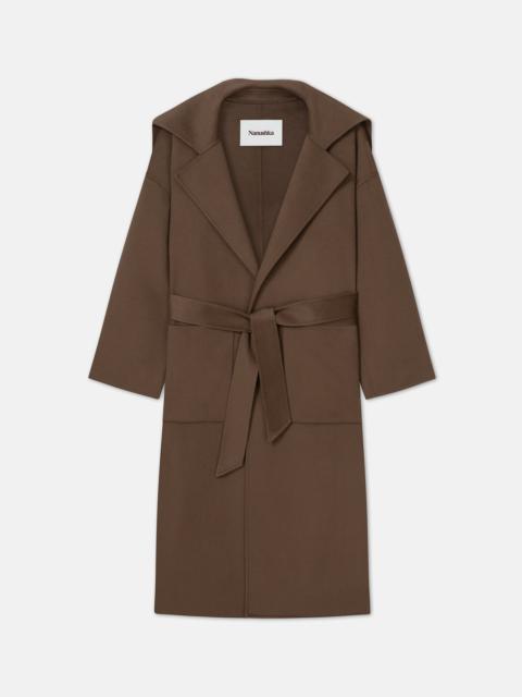 Nanushka Double Wool and Silk Blend Coat