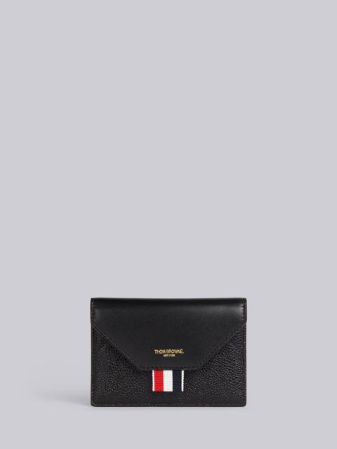 Thom Browne Black Pebbled Calfksin Box Calf Flap Envelope Card Holder