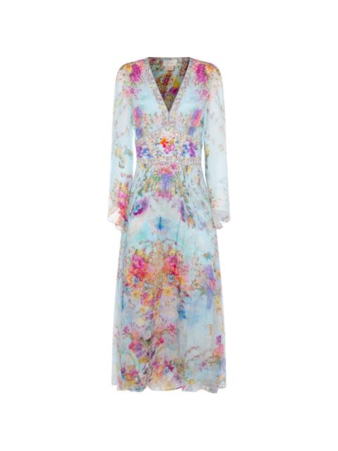 CAMILLA Bazar Blooms embellished V-neck maxi dress