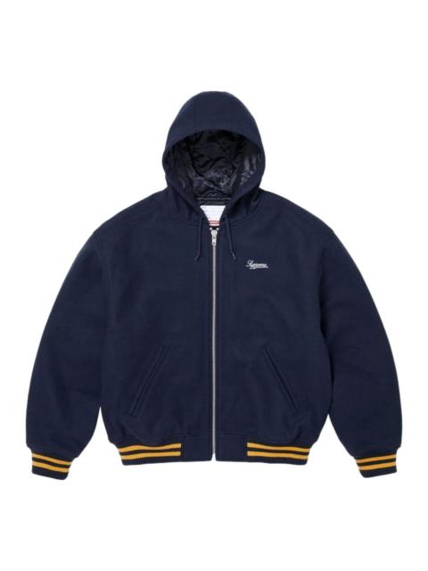 Supreme Supreme x Larry Clark FW26 Hooded Varsity Jacket 'Navy' SUP-FW26-054-NVY