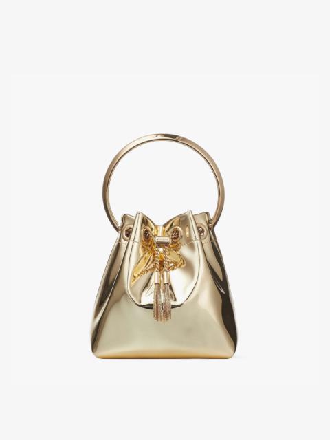 JIMMY CHOO Bon Bon
Gold Mirror Fabric Mini Bag with Metal Handle