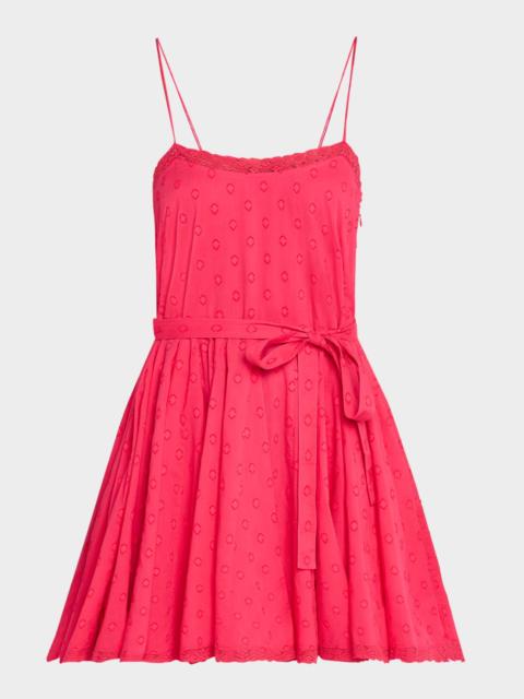 ULLA JOHNSON Beatriz Lace-Trim A-Line Mini Dress