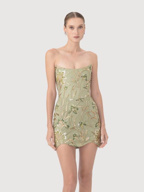 SAU LEE SAINT EMBELLISHED MINI DRESS