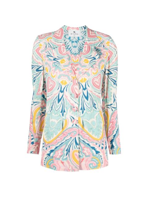 Paisley Butterfly-print single-breasted blazer