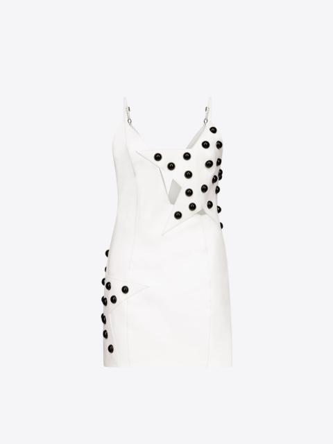 STUDDED POLKA DOT LEATHER DRESS