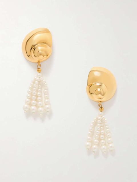 Morwenna gold-tone faux pearl earrings