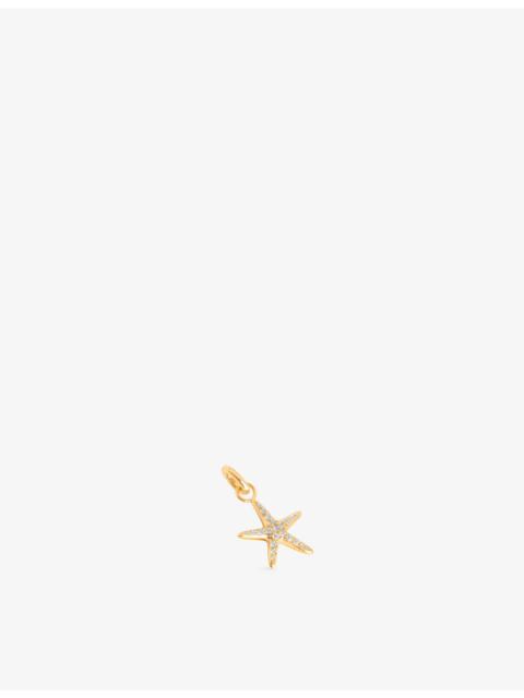 ASTRID & MIYU Starfish 18ct Gold-Plated Sterling-Silver and Cubic Zirconia Clip Charm