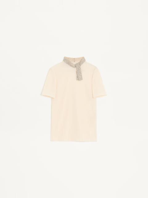 Valentino EMBROIDERED CREPE DE CHINE TOP