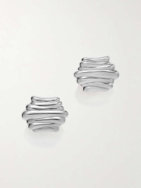 KHAITE Crema Earrings Silver | thewebster | REVERSIBLE