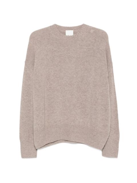 Allude ribbed-knit crew-neck knit