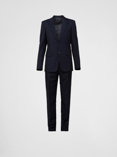 Prada Single Breasted Wool And Mohair Suit