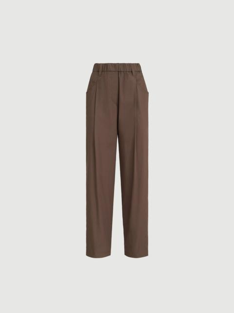 Brunello Cucinelli Lightweight poplin five-pocket track trousers with monili