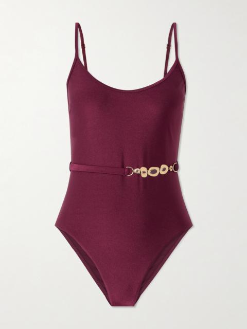 Zimmermann Awaken Embellished Belted Swimsuit