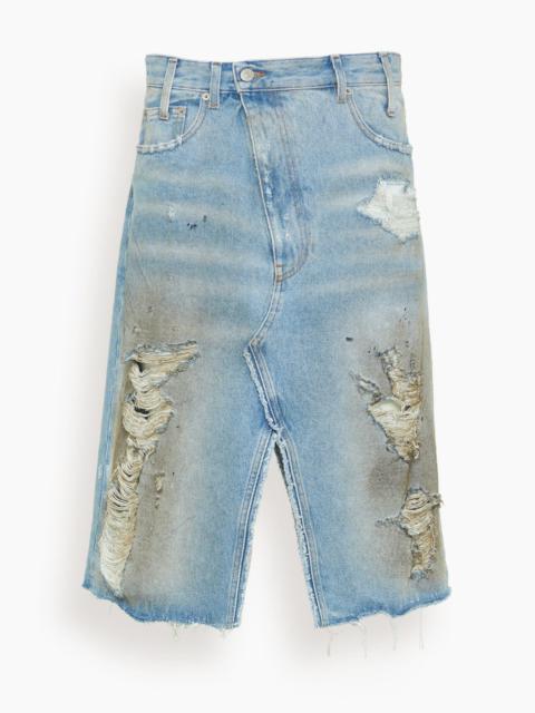 MM6 Maison Margiela Denim Skirt in Medium Blue