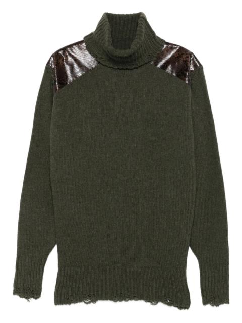 Stella McCartney Stella Mccartney Panelled Frayed-hem Sweater