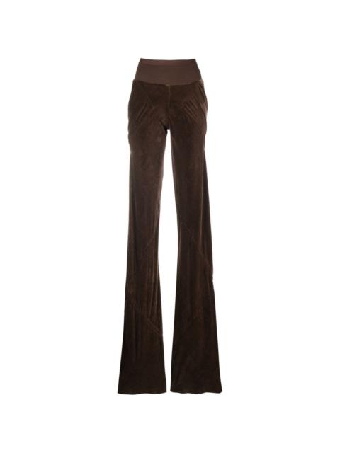 Rick Owens long-length velvet flared trousers