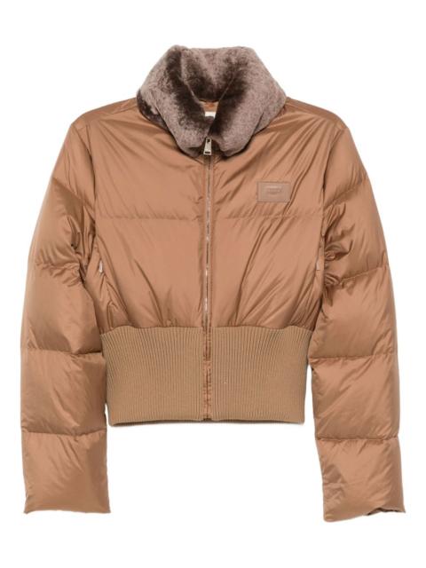 FENDI shearling-collar padded jacket