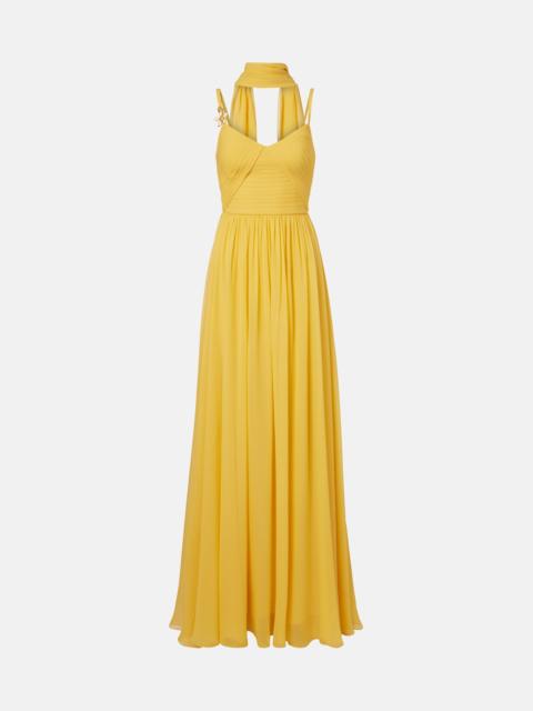 ELIE SAAB Embellished scarf-detail silk gown