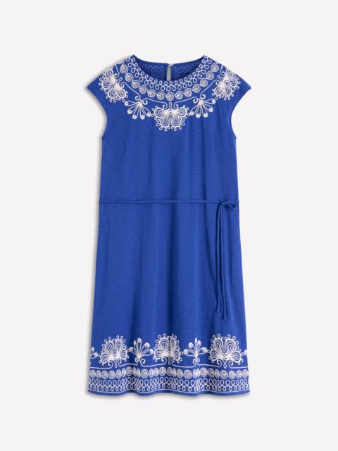BODEN Embroidered Jersey Short Dress-Bright Blue
