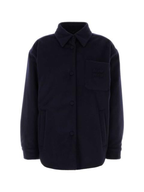 Miu Miu Midnight Blue Wool Blend Down Jacket