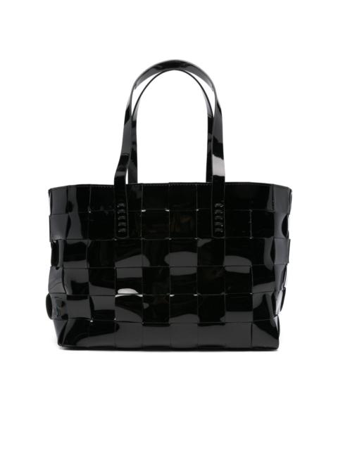 DRAGON DIFFUSION patent-leather-woven tote bag