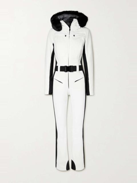 GOLDBERGH Parry belted hooded faux fur-trimmed ski suit White