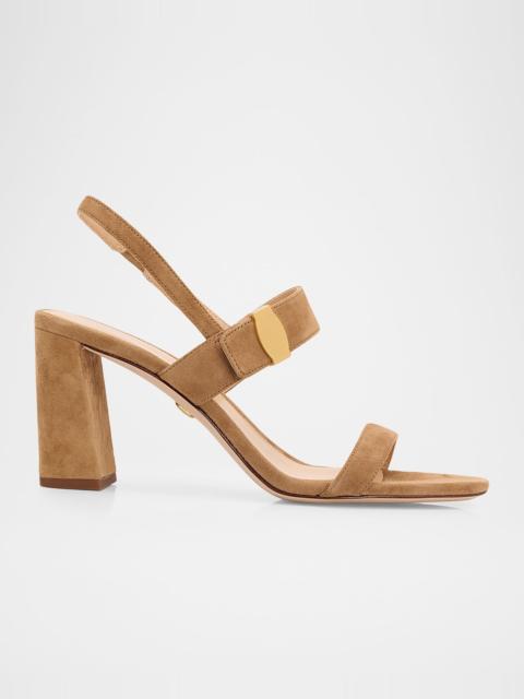 VERONICA BEARD 75mm Genetta Suede Slingback Sandals