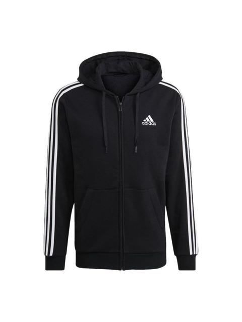 adidas adidas M 3S Fl Fz Hd Stripe Sports Hooded Jacket Black GK9051