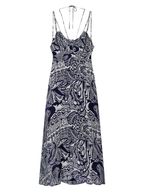 REISS Women's Quinn Printed Maxi Dress - Navy