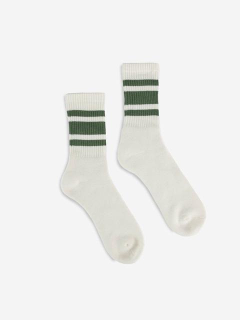 DEC-80-S-OLV Decka 80s Skater Socks - Short Length - Olive Green