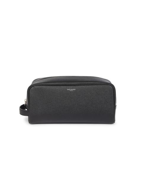 SAINT LAURENT Unisex Leather Toiletry Case - Black