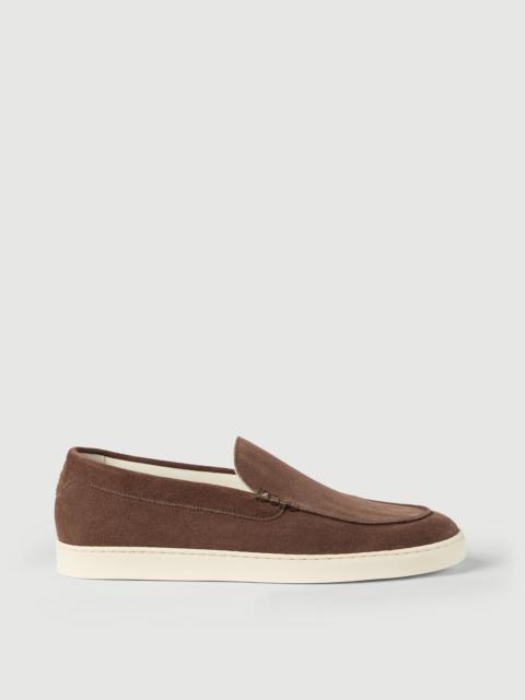 Brunello Cucinelli Chevron-effect suede loafer sneakers