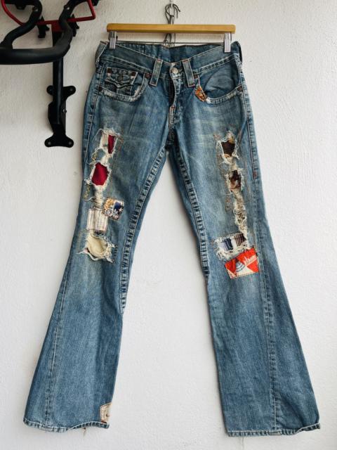 Other Designers Seditionaries - Flared TRUE RELIGION Distressed Patches Sashiko Jeans