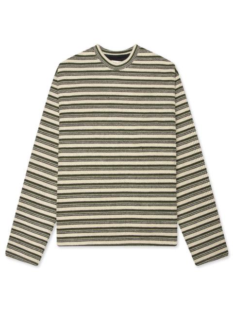 HONOR THE GIFT SPEAK STRIPED CREW - OLIVE
