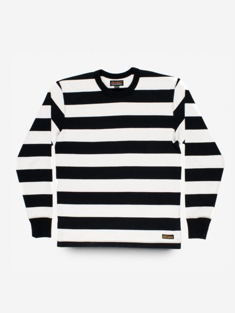 Iron Heart IHTB-01-BLK-WHT 11oz Cotton Knit Long-Sleeved Sweater - Black/White