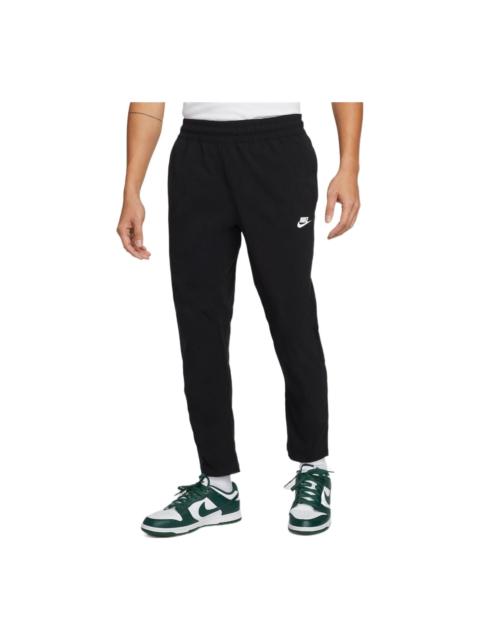 Men's Nike Woven Solid Color Small Label Lacing Casual Sports Pants/Trousers/Joggers Black DN4447-01
