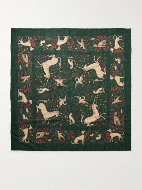 Drake's Printed Wool and Silk-Blend Scarf