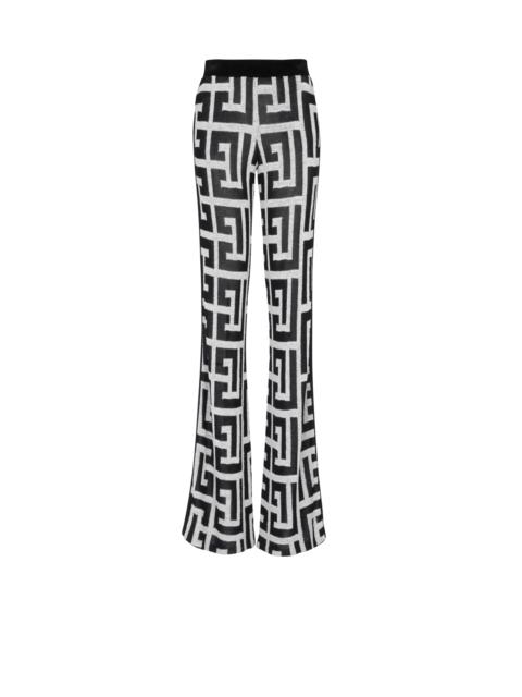 Balmain Monogrammed jersey trousers